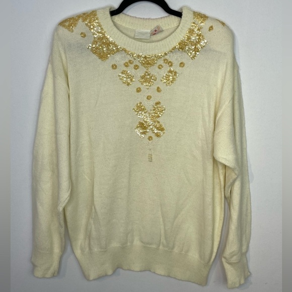 Vintage beaded embellished sweater - Picture 1 of 9